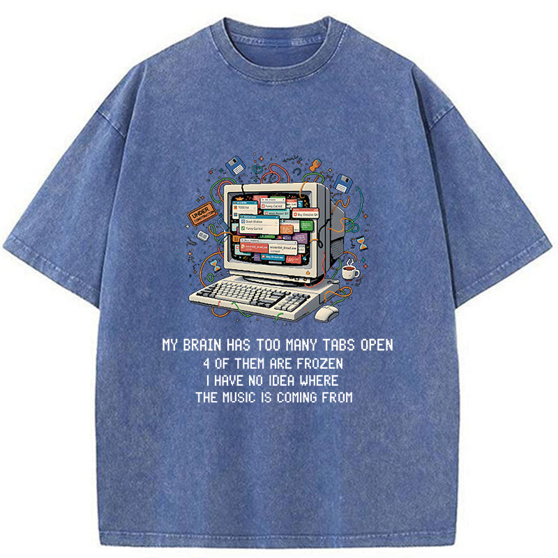 Unisex My Brain Has Crashed Washed T-Shirt