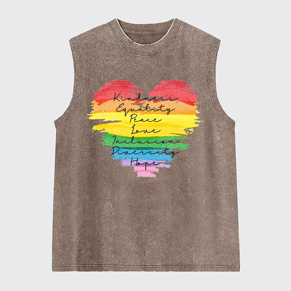 Kindness Equality Peace Love Washed Tanks