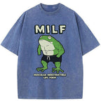 Unisex MILF Frog Washed T-Shirt