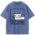 Unisex Emotional Support Cat Washed T-Shirt