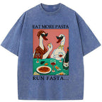 Unisex Eat More Pizza Washed T-Shirt