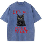 Unisex Cat's Accusation Washed T-Shirt