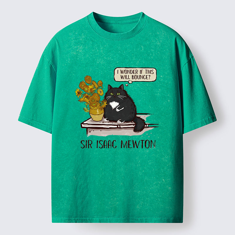 Unisex Cat Wants To Do A Physics Experiment Washed T-Shirt