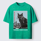 Unisex Chess And Cat Washed T-Shirt