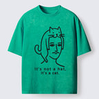 Unisex Not Hat It’s A Cat Washed T-Shirt
