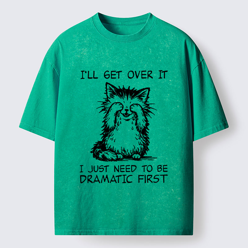 Unisex Dramatic First Cat Washed T-Shirt