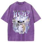 Huh Cat Chonky Ben Meme Washed T-Shirt