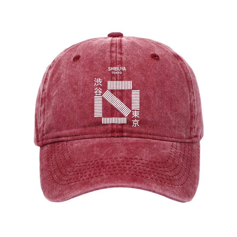 Japanese Shibuya Crossing Washed Cap