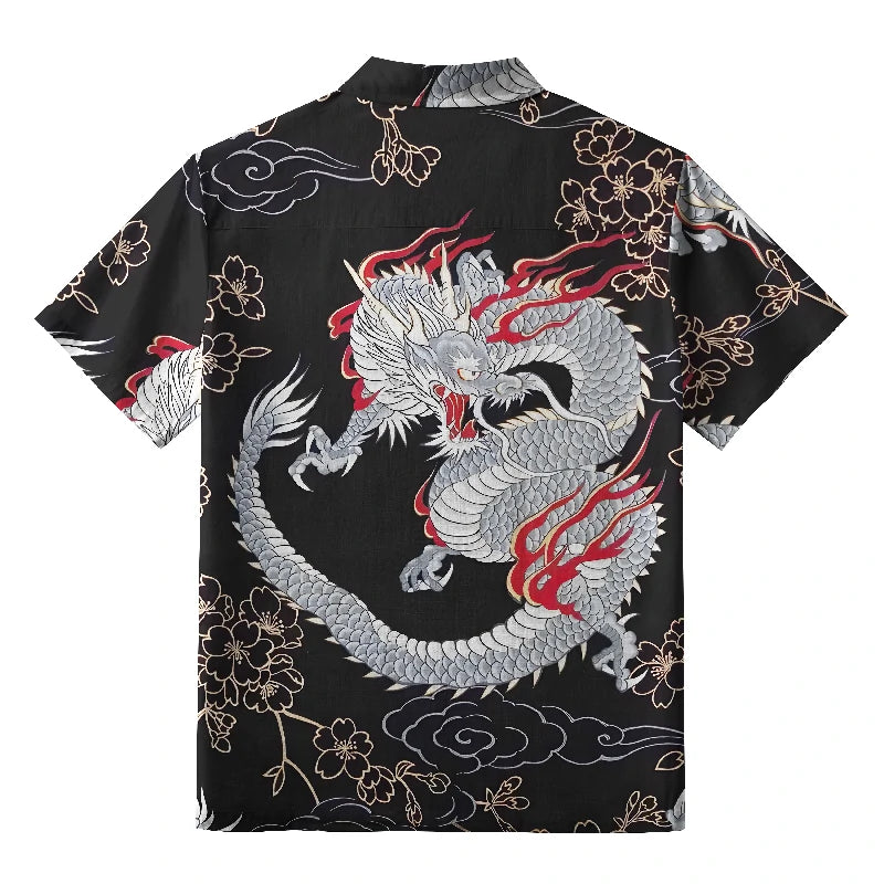 Sakura And Dragon Hawaiian Shirt