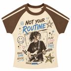 Not Your Routine Stripe Raglan Baby Tee