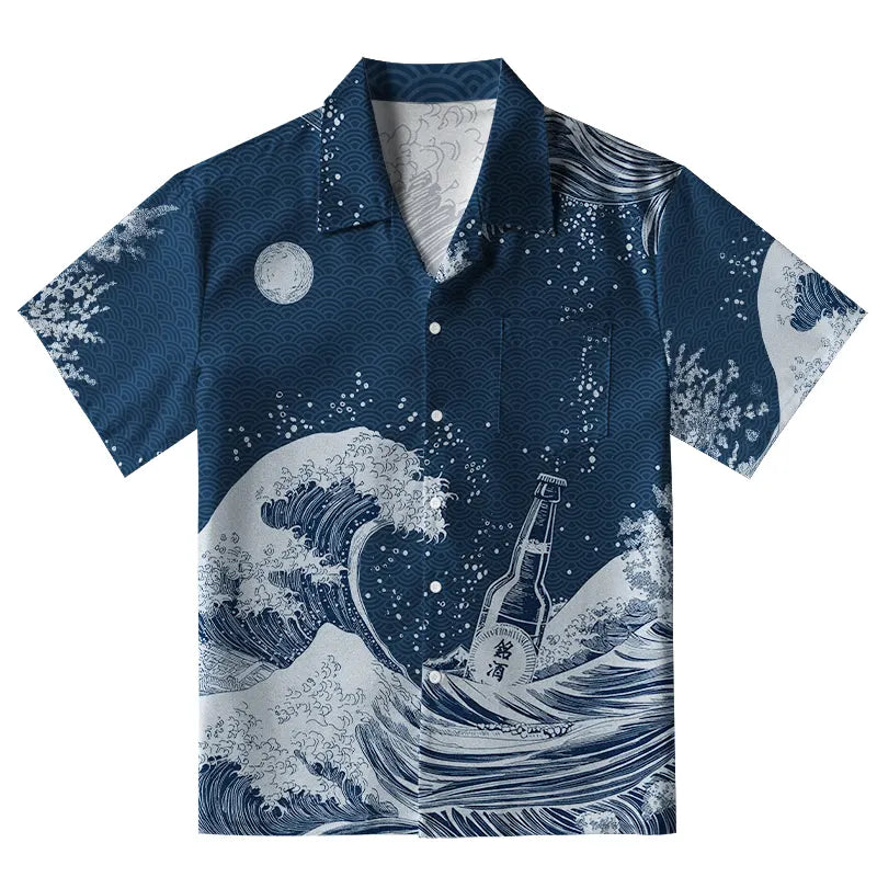 The Great Wave Off Beer Aloha Hawaiian Shirt