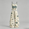 Funny Duck‑Tape Print Top & Elasticated Trousers Two-Piece Set