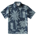 Tropical Pineapple And Palm Button-up Shirt