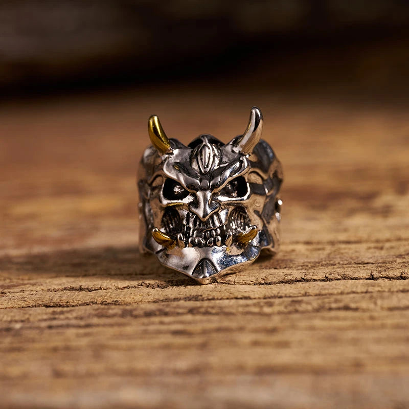 Samurai Mask Skull Ring