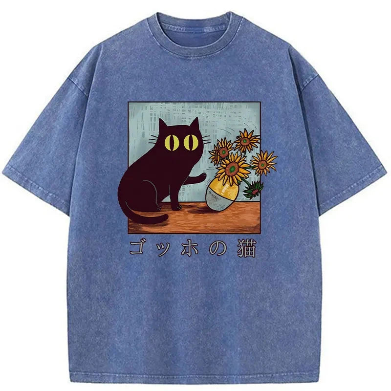 Van Gogh's Cat Washed T-Shirt