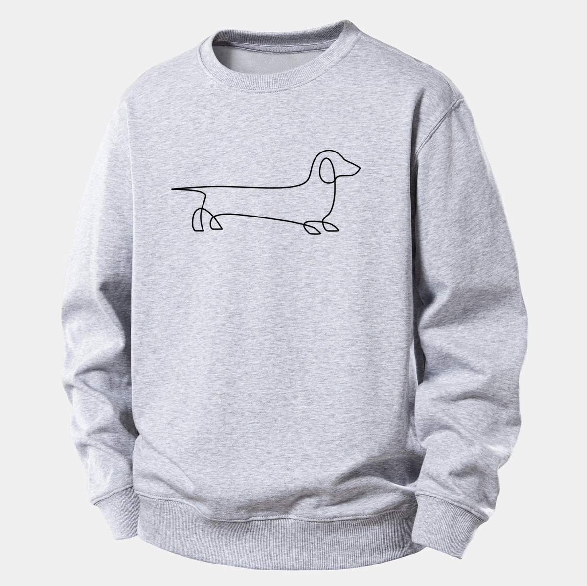 Line Dachshund Print Relax Fit Sweatshirt