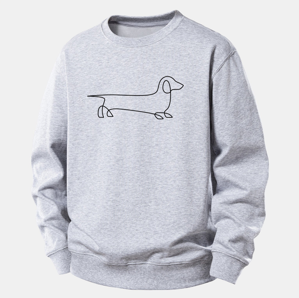 Line Dachshund Print Relax Fit Sweatshirt