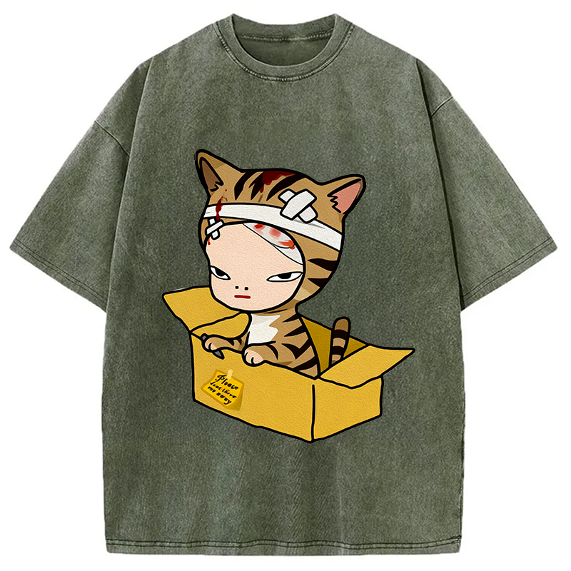 Cat Please Dont Throw Nara Washed T-Shirt