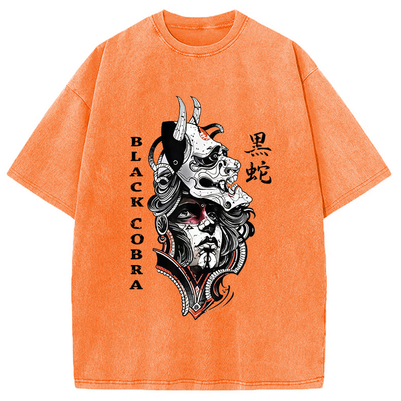 Oni Devil Hannya Mask Vintage Washed T-Shirt