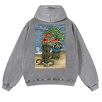 Bonsai Vintage Washed Cotton Back Art Hoodie
