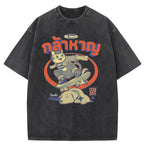 Skateboard Cat Washed T-Shirt
