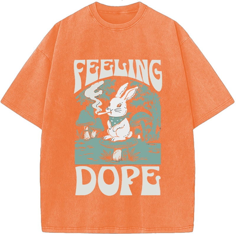 Dope Forest Bunny Vintage Washed 100% Cotton T-Shirt