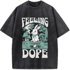 Dope Forest Bunny Vintage Washed 100% Cotton T-Shirt