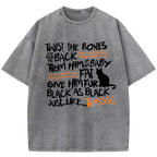 Text Black Cat Washed T-Shirt