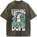 Dope Forest Bunny Vintage Washed 100% Cotton T-Shirt