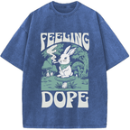Dope Forest Bunny Vintage Washed 100% Cotton T-Shirt