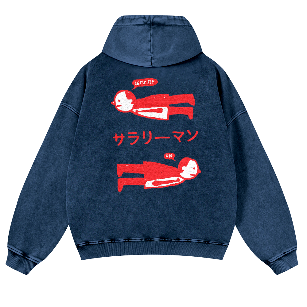 People Vintage Washed Cotton Back Art Hoodie