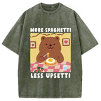 Bear Eating Spaghetti Washed T-Shirt