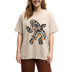 Electrocuted Skeleton Halloween Washed T-Shirt