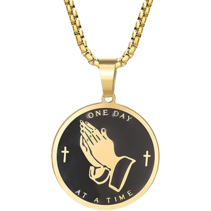Praying Hands Stainless Steel Necklace