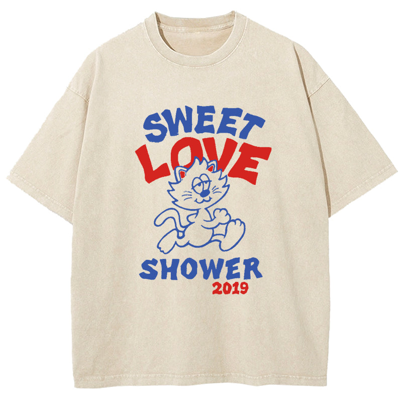 Sweet Love Cat Washed T-Shirt