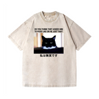 Cat Vintage Wash Japanese Design T-Shirt
