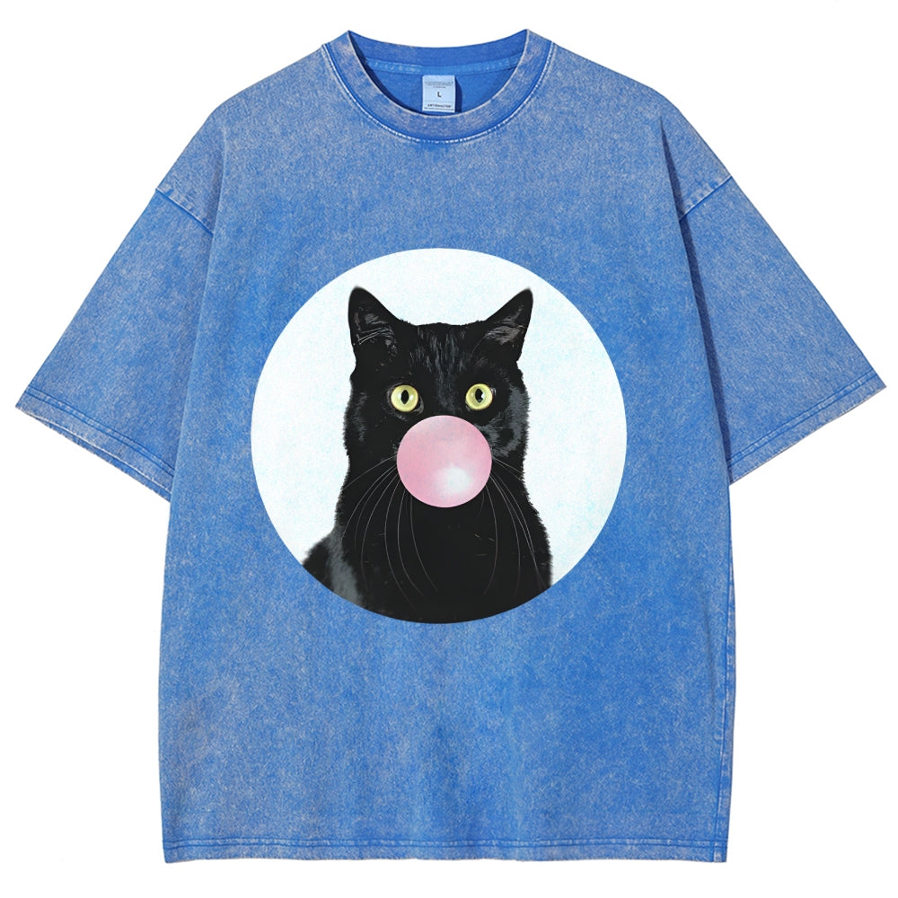 Bubble Cat Washed T-Shirt