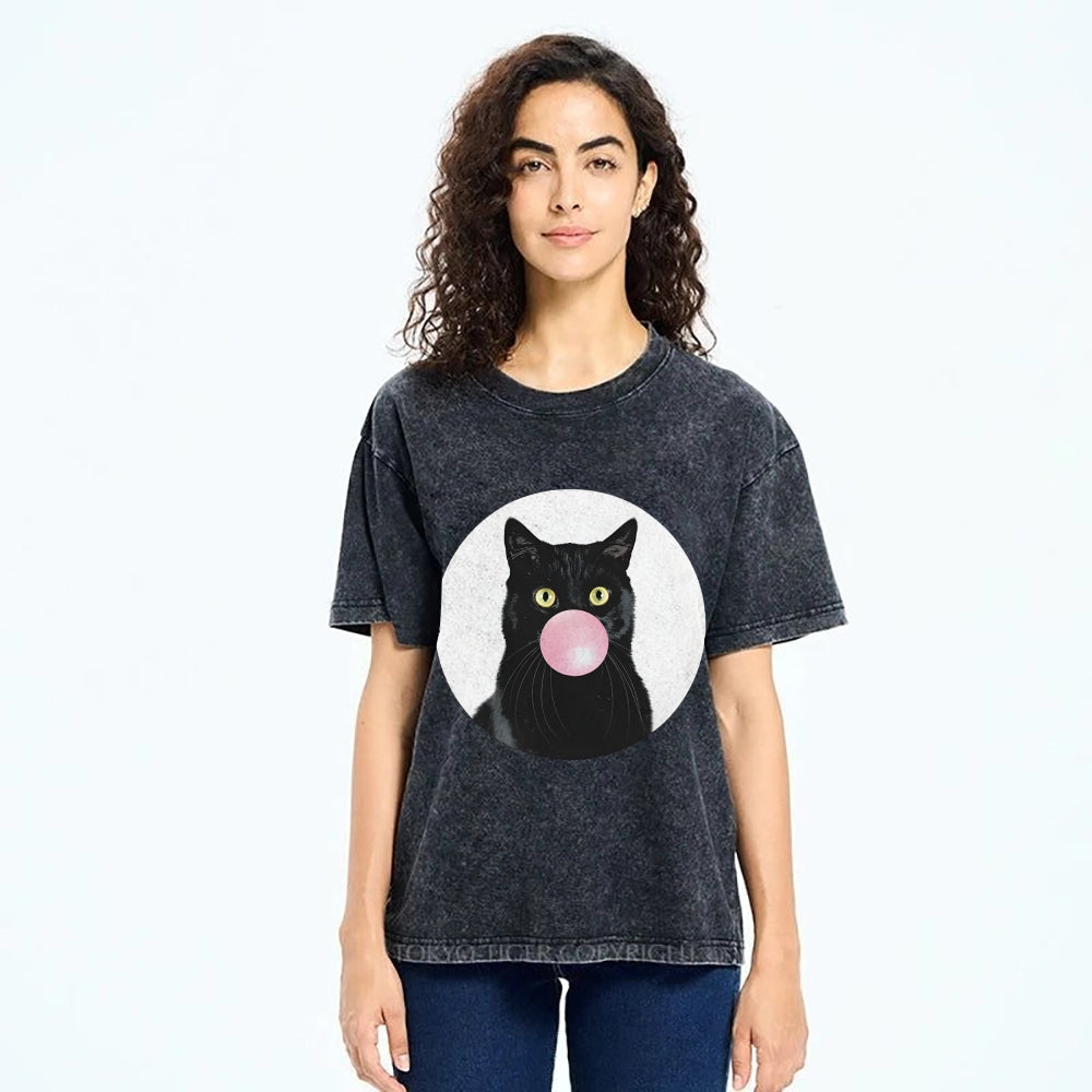 Bubble Cat Washed T-Shirt
