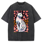 White Cat Vintage Washed T-Shirt