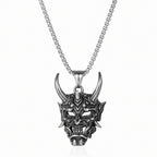 Dark Retro Japanese Prajna Mask Necklace