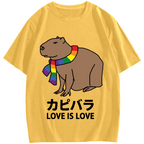 Capybara With Love Cotton casual T-shirt