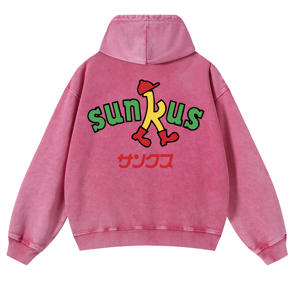 Circle K Sunkus Vintage Washed Cotton Back Art Hoodie