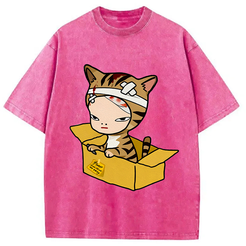 Cat Please Dont Throw Nara Washed T-Shirt