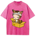 Cat Please Dont Throw Nara Washed T-Shirt