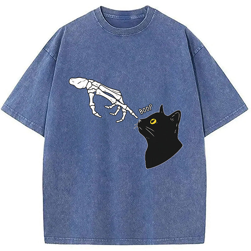 Cat Spooky Boop Washed T-Shirt