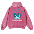 Bubble Bath Octopus Vintage Washed Cotton Back Art Hoodie