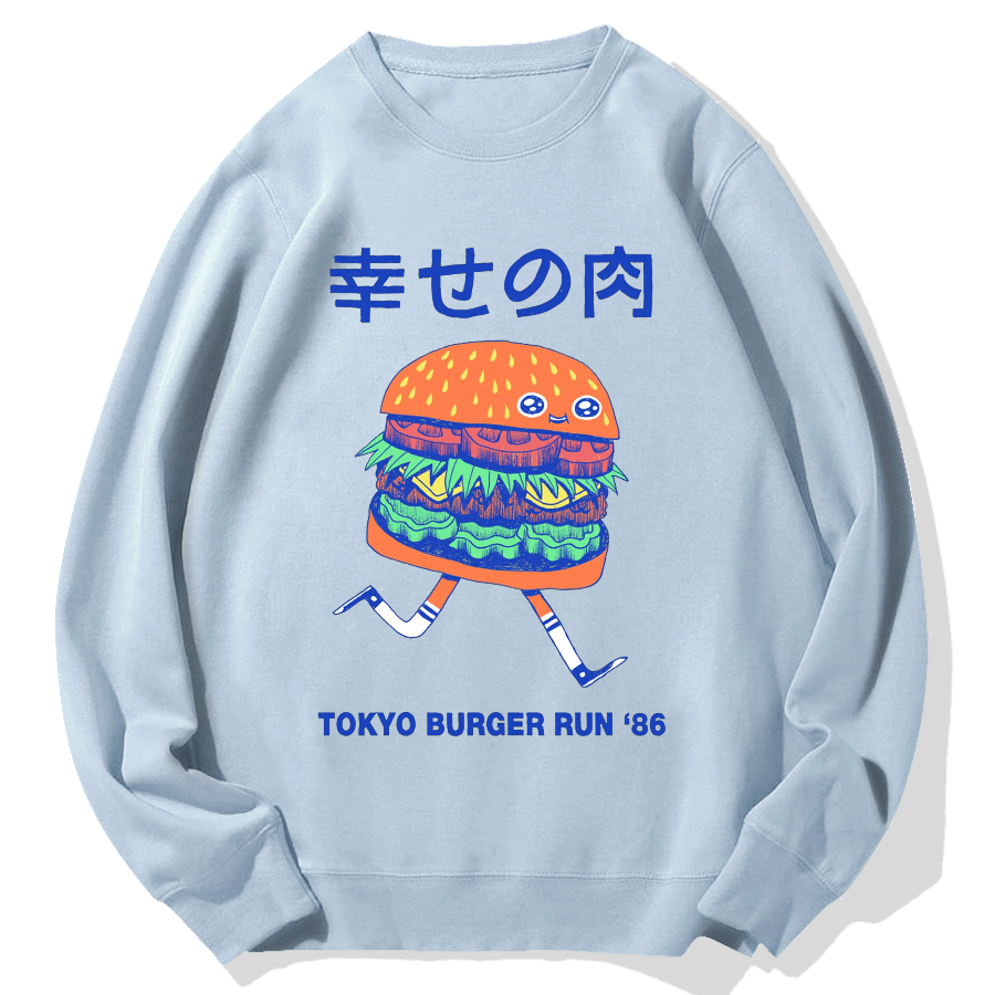 Happy Hamburger Geek Cotton Sweatshirt