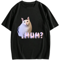 Huh Meme Cat Cotton casual T-shirt