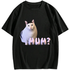 Huh Meme Cat Cotton casual T-shirt