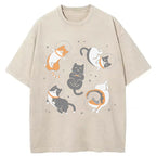 Cats In Space Washed T-Shirt